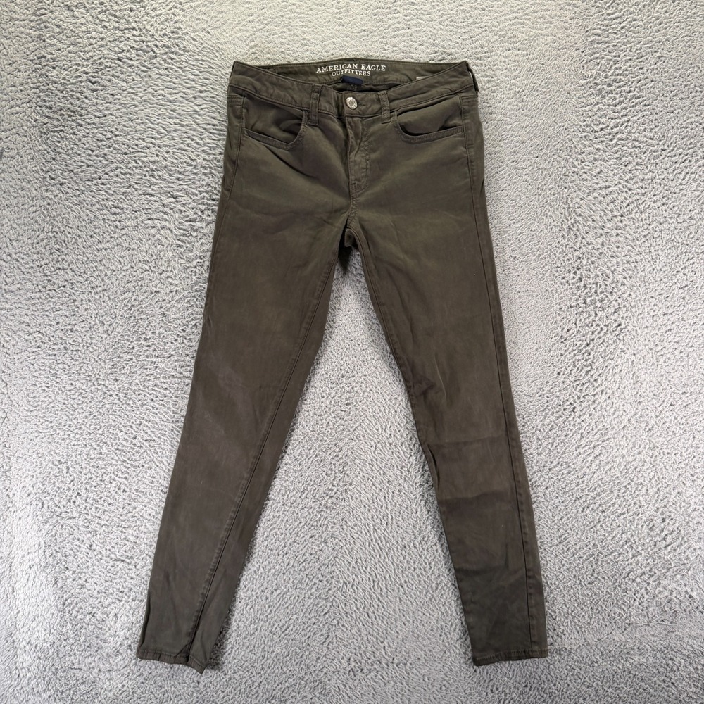 American Eagle Outfitters Jeans Women's 8 Green Denim Jegging Skinny Stretch